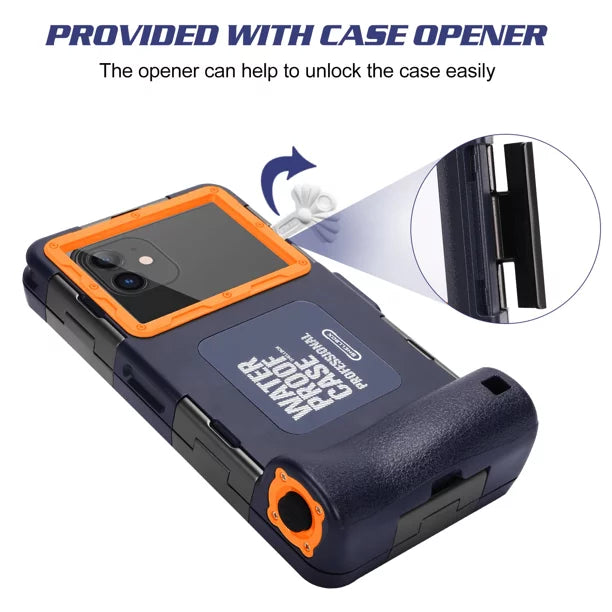 Professional to Up Video for with 6.9 Diving Housing Cobalt Lanyard Swimming Case Waterproof Surfing Snorkeling 50 And LCD all Inch Phones Photo [15m/50ft] UrbanX Archos Underwater Protective