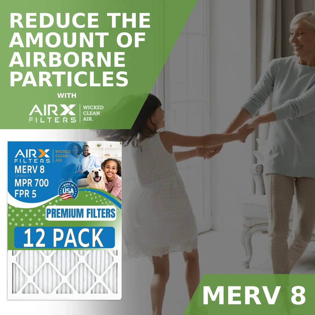 FILTERS Filter AIRX of 5 - Furnace AIR. to & 700 8 MERV Pack MPR WICKED Comparable in CLEAN Air Rating, by Made Filters 12 FPR USA 12x12x1