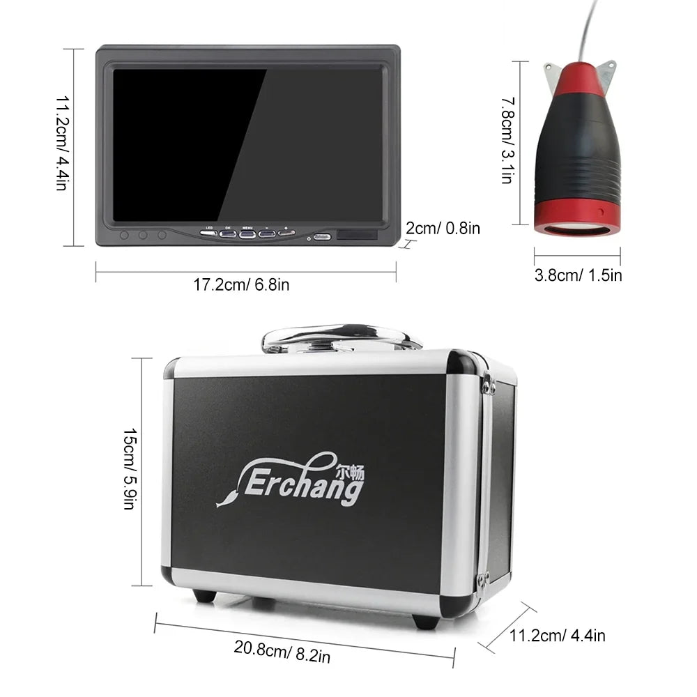 Camera Crystal 7 User-friendly Fish Enthusiasts Erchang Inch Design, - Lake Sea Boat Portable for Imaging, Finder for Fishing Underwater Kayak with Clear Fishing Perfect Fishing