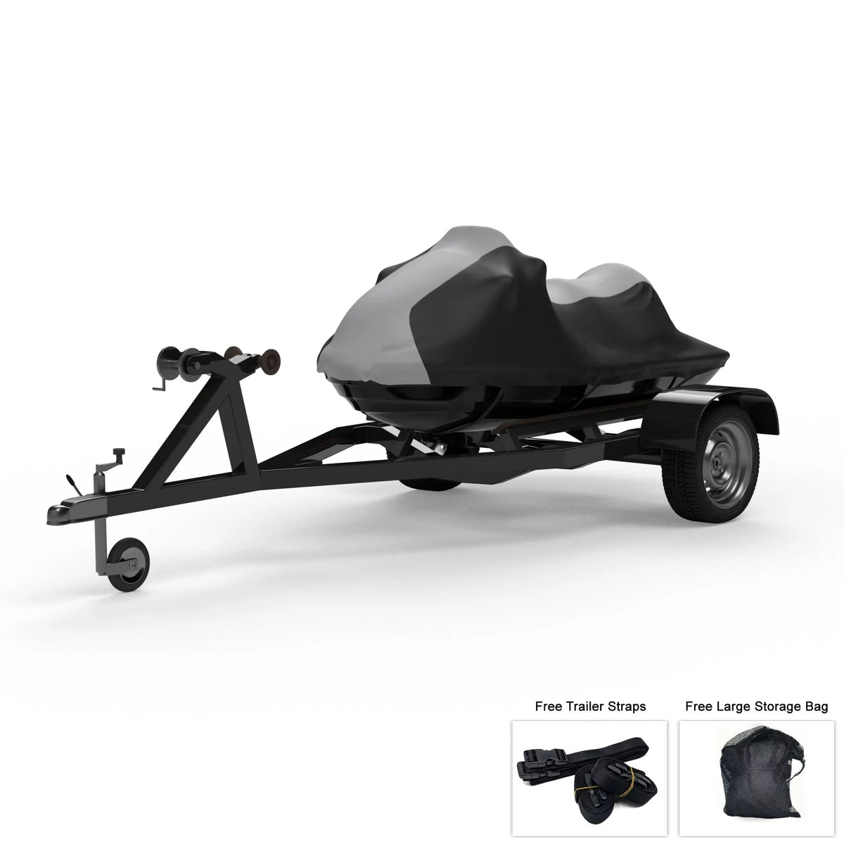 Includes UV Jet And GRAY Storage - from / - Protects - More! And - All Color Weatherproof Rain, SEA Trailerable Cover For Ski Sun, 1997-2000 Rays, DOO Trailer Bag Black Weather Straps GTi