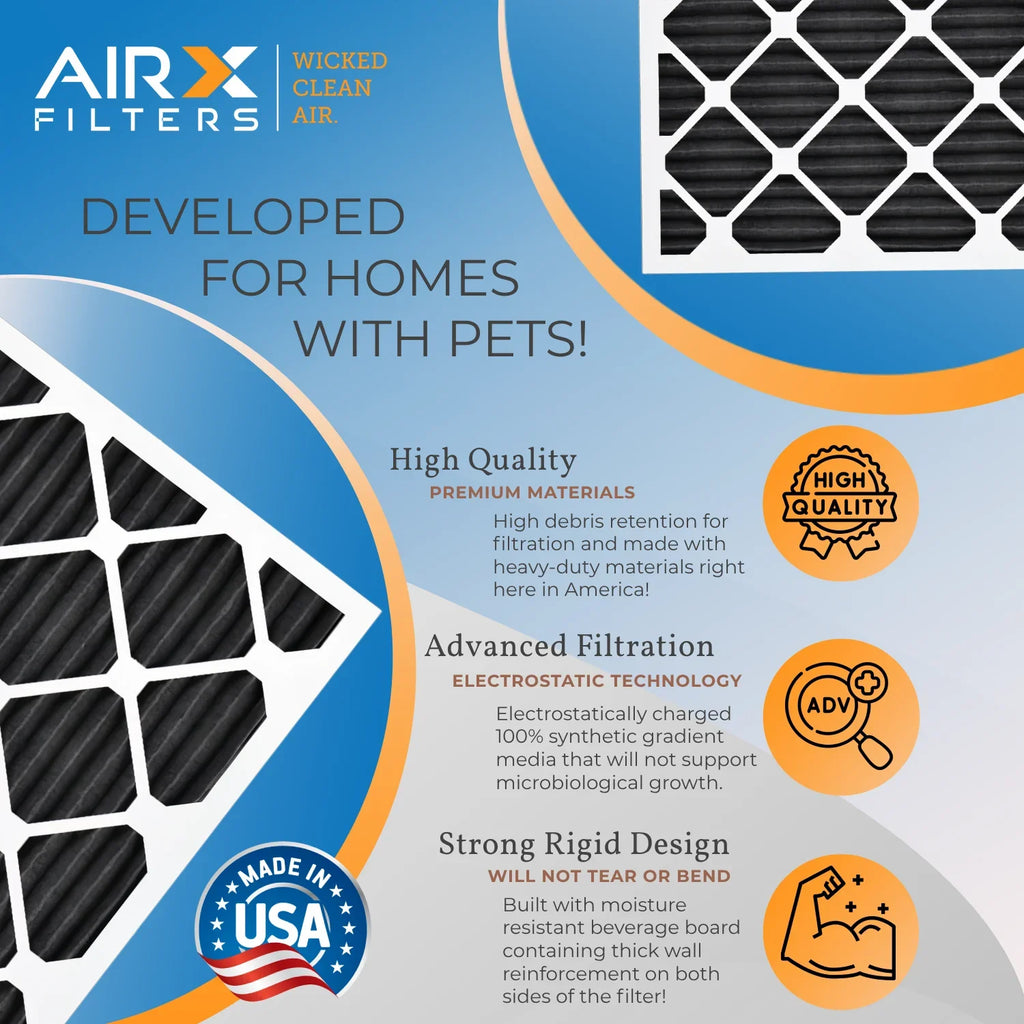by MERV Carbon 20x24x1 Filters Furnace 6 Eliminator AIR. Filter to WICKED 8 Made Premium & Pack HVAC 5 FILTERS AC 700 MPR Filter USA FPR Odor Air AIRX Comparable 20x24x1 CLEAN