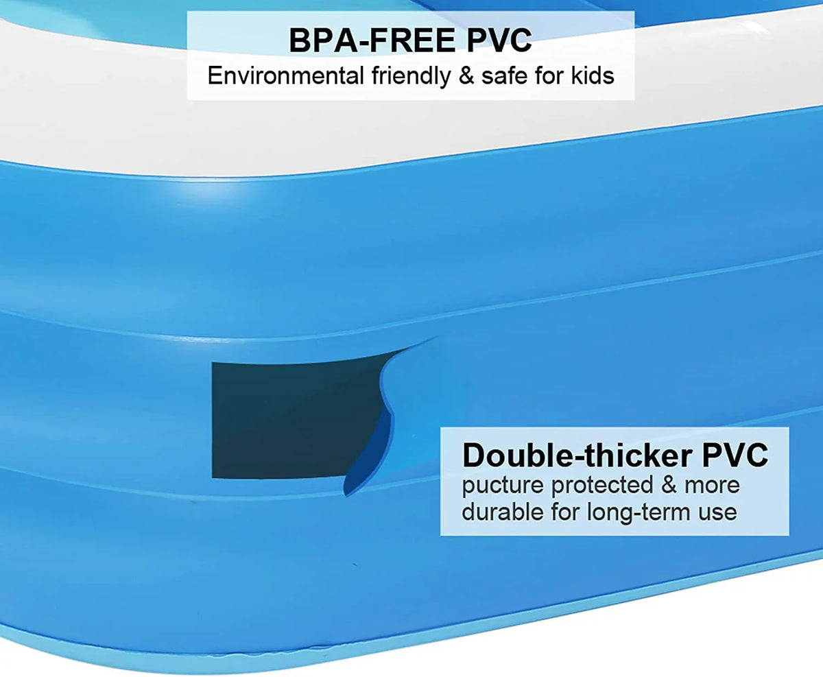 Blue Inflatable Moselota Swimming Wall - x 72" Pool 22" 120" x 0.4mm Thickness