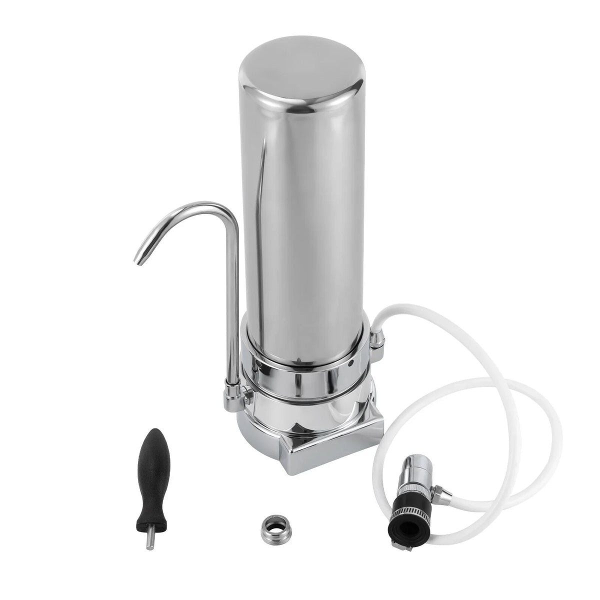 Filter Water Drinking Tap Filtration Countertop System Stainless Sink Filter Silver
