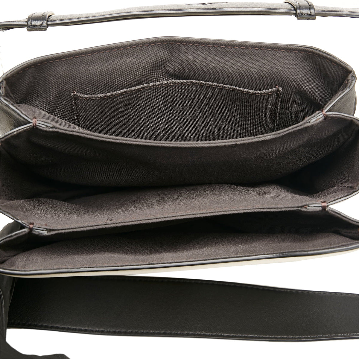 Leather ID Authenticated Pre-Owned Calf Crossbody Bag Unisex Black (Good) Small Fendi