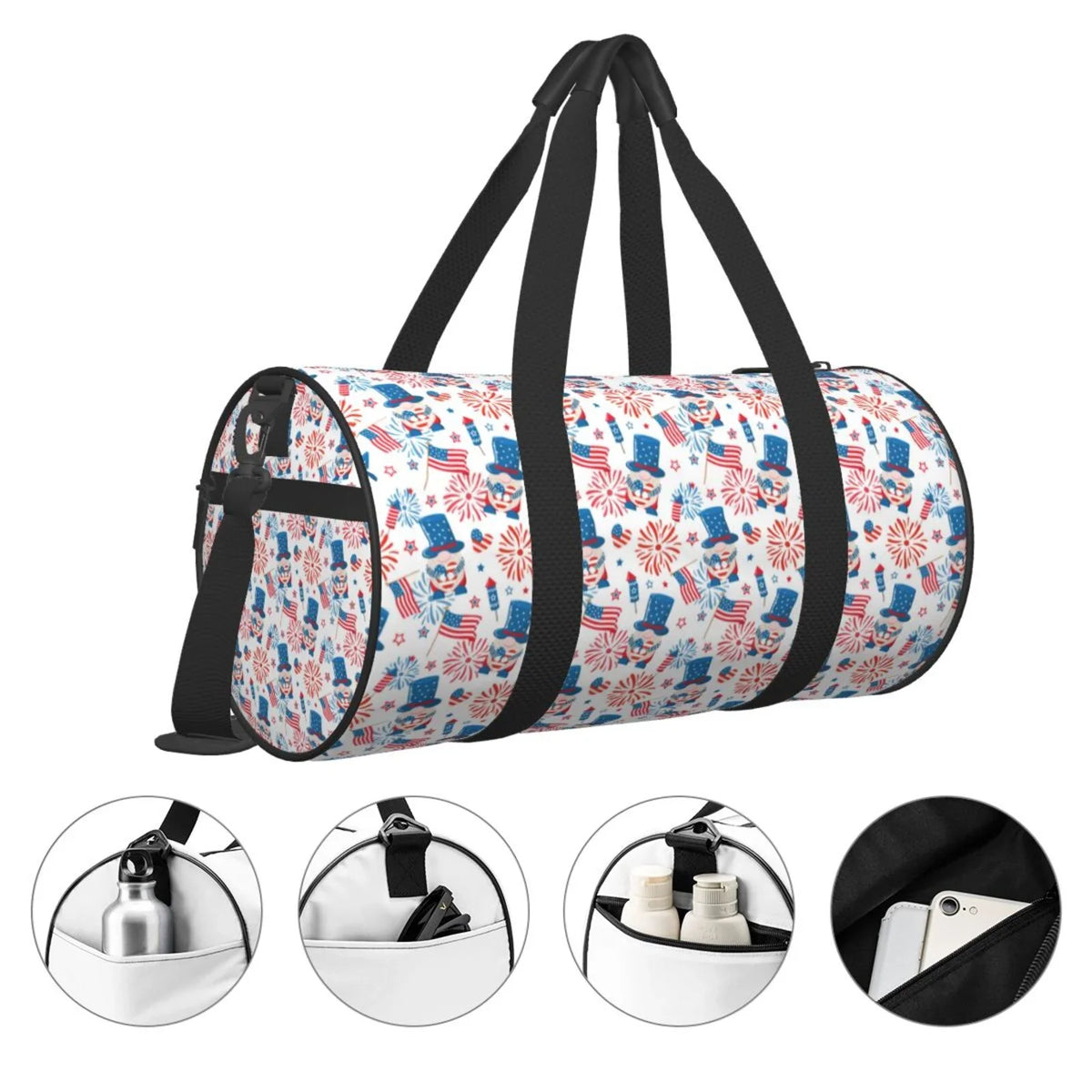 Compartment Sports with Luggage Cylinder and Travel Gnomes Gym Pocket Large Bag Bag American Bag Waterproof Coaee Capacity