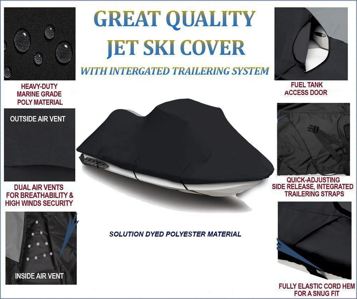 JetSki PWC Deluxe 1992 1995 Cover Doo BLACK Cover Jet GTX 600 Ski 1994 1993 Sea DENIER for Sea-Doo Compatible