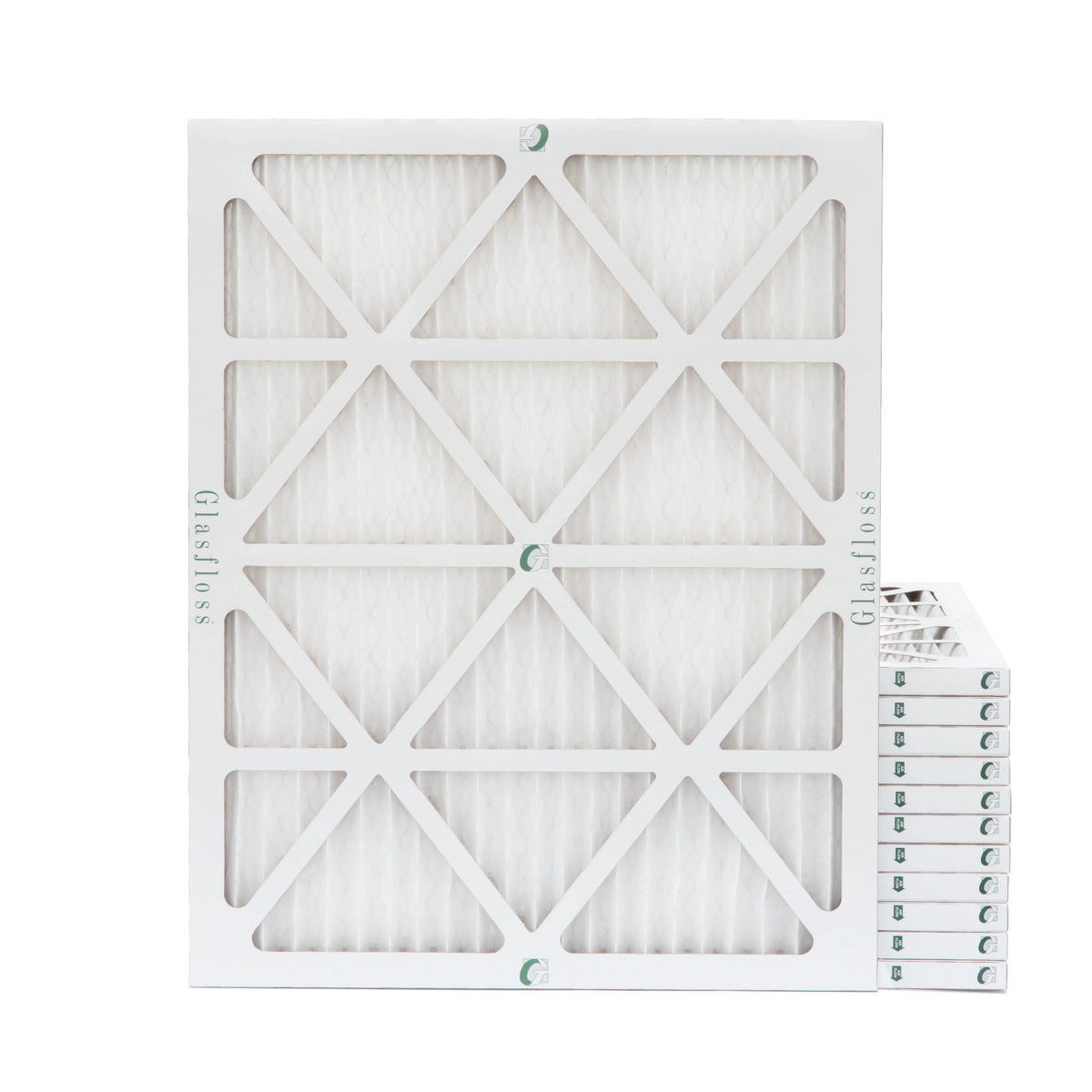 Pack of Glasfloss. 20x22x1 10 12 x Actual Pleated x Size: MERV by Air Filters 19-1/2 21-7/8 7/8