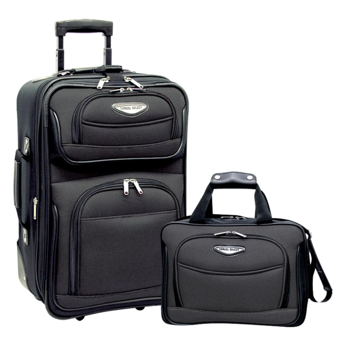 Orange, 2-Piece Expandable Amsterdam Luggage, Upright Set Select Rolling Travel