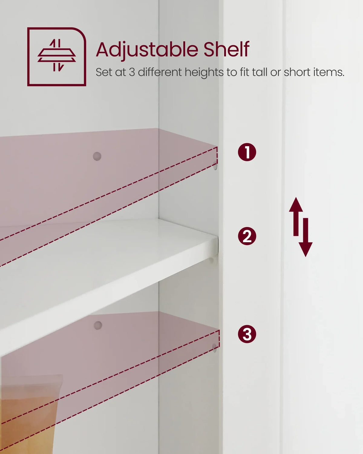 Tall Doors Shelves Cabinet Modern Storage Bathroom White Cabinet 2 4 Corner Farmhouse Design, with VASAGLE Floor Adjustable and Cabinet