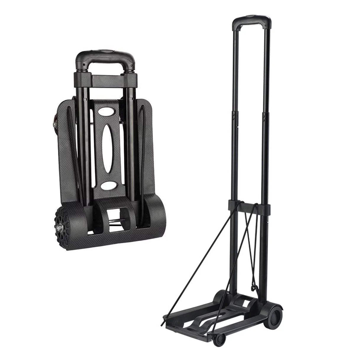 Office Big for for Wheels and Utility Lightweight for Luggage Travel Hand Cart siisll Heavy Capacity Home, Folding Black Platform Luggage Cart Cart Collapsible Folding Cart Duty Truck Use. with Moving