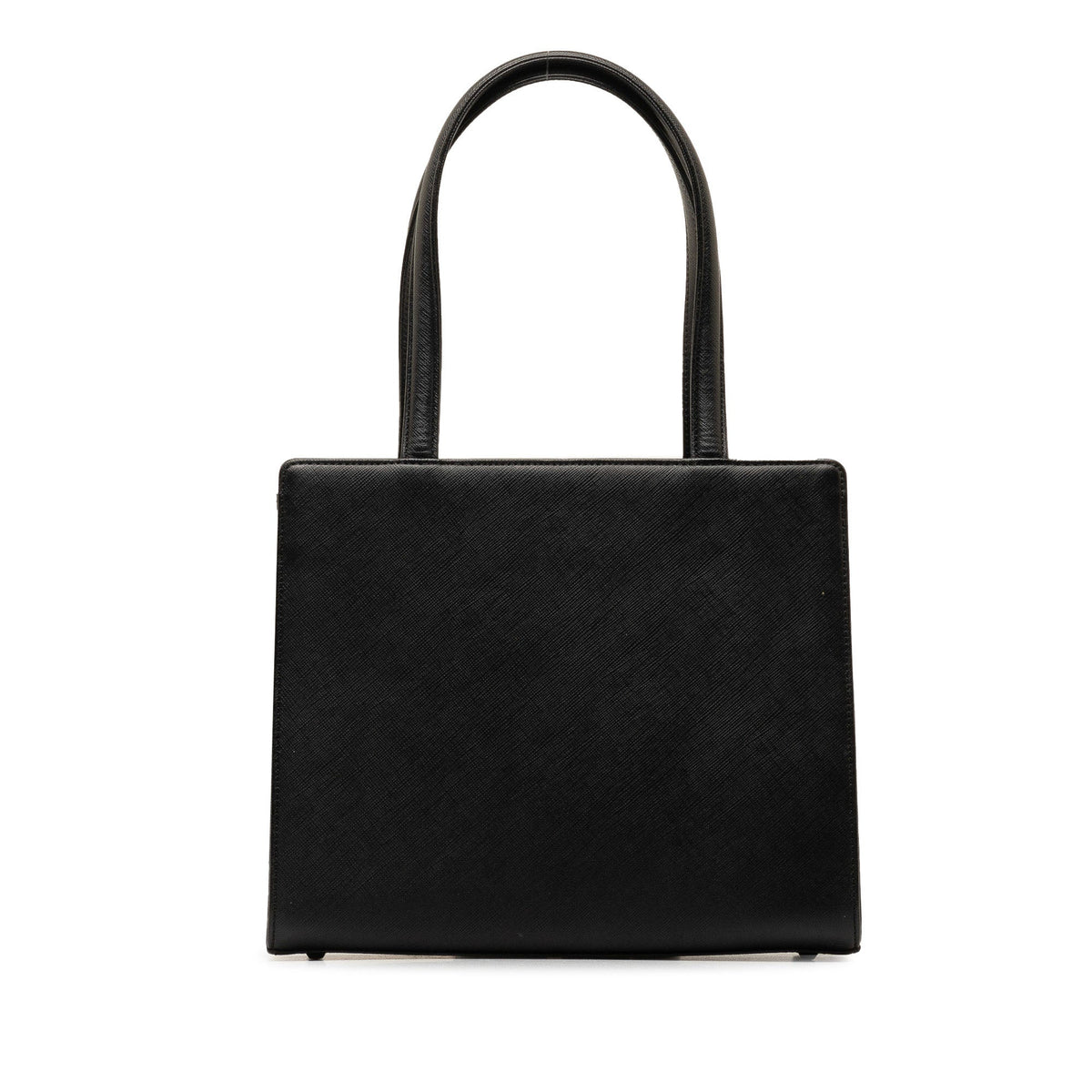 Authenticated Black Handbag Leather Yves Top HandleBag Saint (Good) Laurent Unisex Pre-Owned Calf