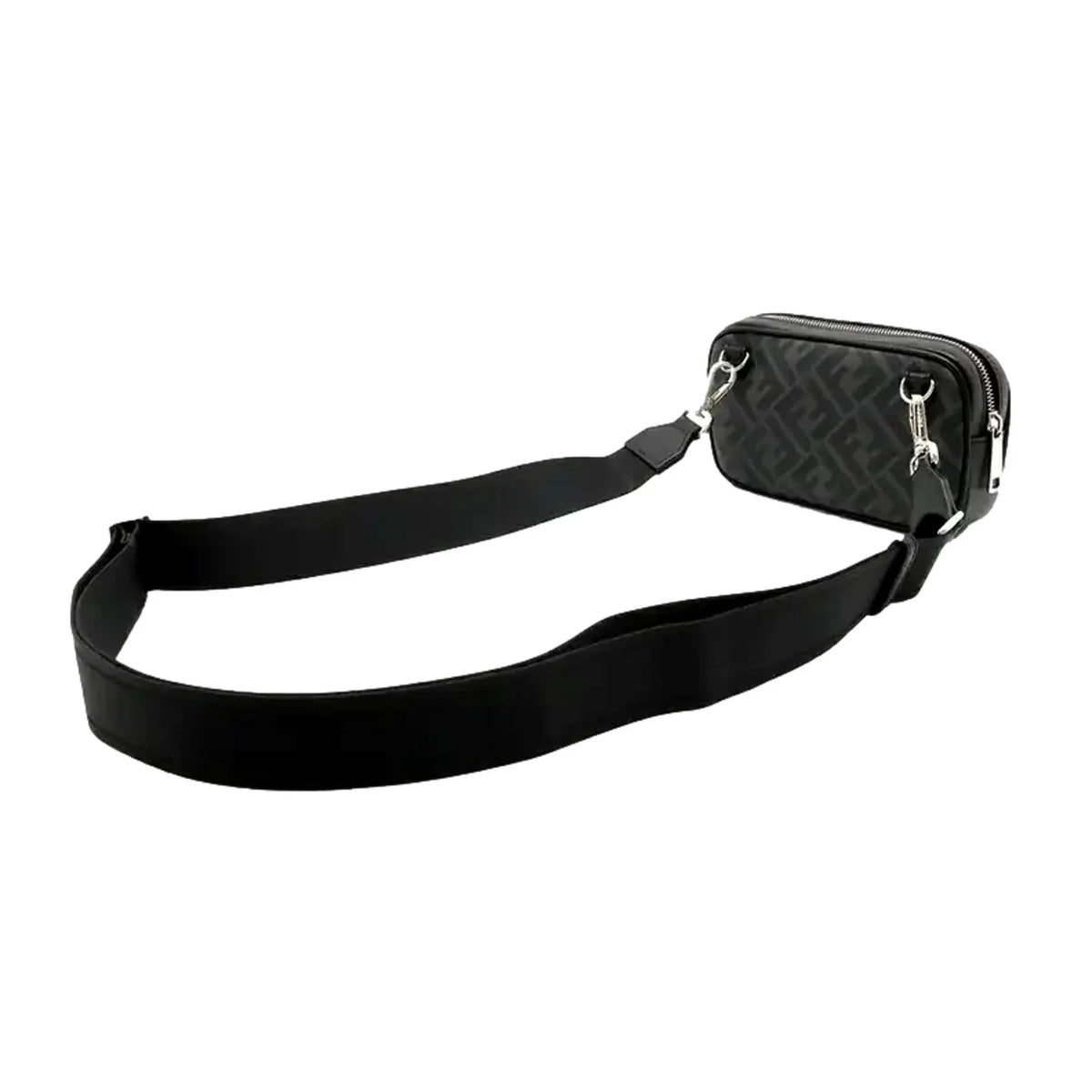 Crossbody Fendi Bag Camera Roma Zucca Black Mini Canvas