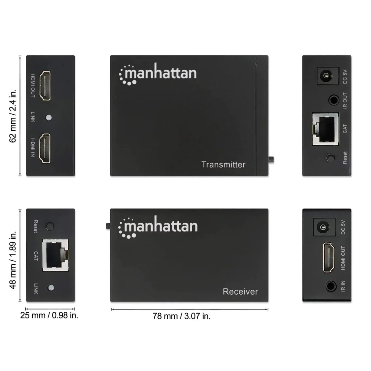 over Up with IR Cat6 support 164 Extender Manhattan and Cable to 1080p HDMI Ethernet Kit ft. Single
