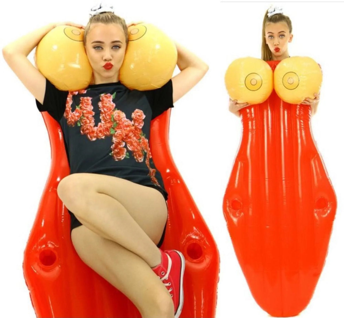 BIG MOUTH FLOAT POOL CUP HOLDERS 4.5FT PARTY BACHELOR BACHELORETTE BOOBIES GIANT