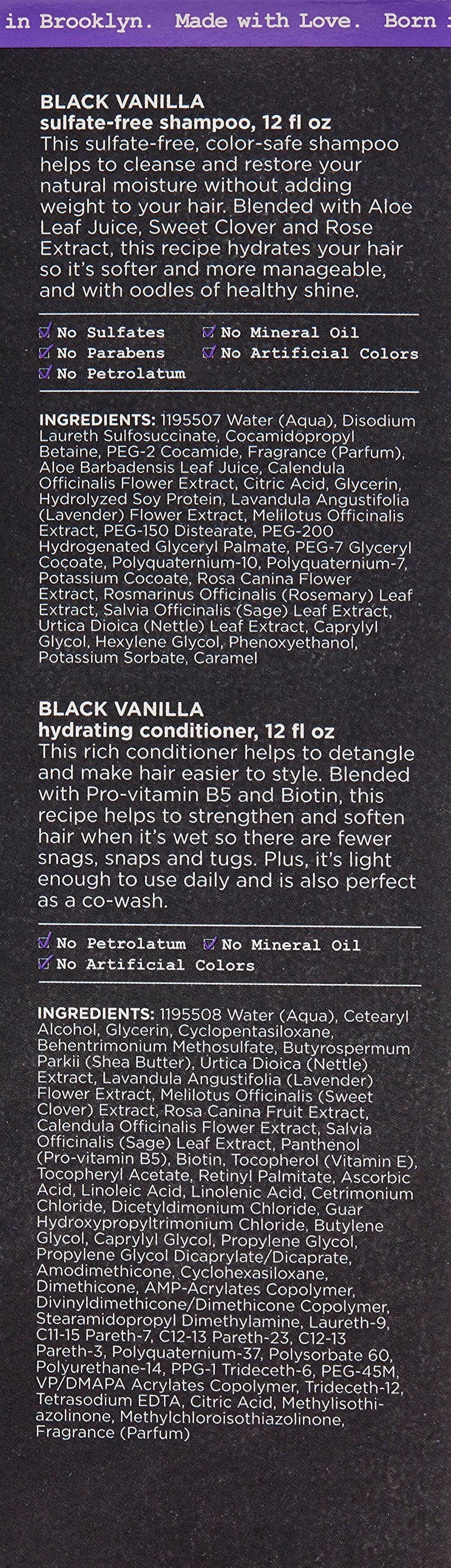 Hair Free Shampoo Vanilla & Shampoo Hair Dull Daughter Sulfate Conditioner Black and Conditioner Hair, May Shine Moisture Dry and (Packaging Hydrating Carol?s Set and Vary) For