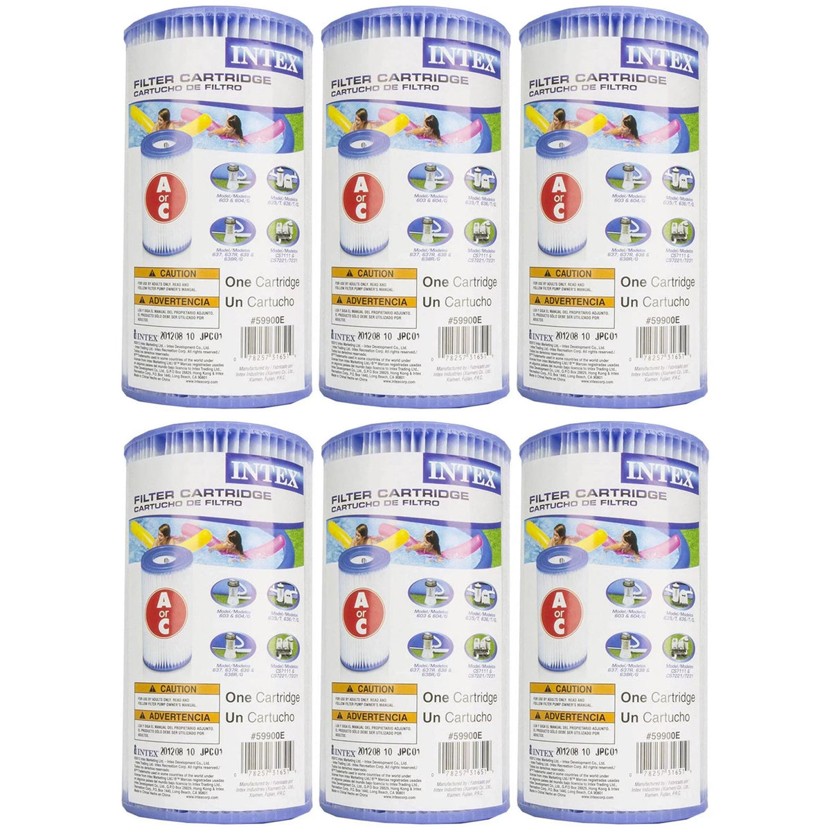 Inflatable Pack) Intex (6 Pool with x Set 48" Filter Cartridges Outdoor 18'