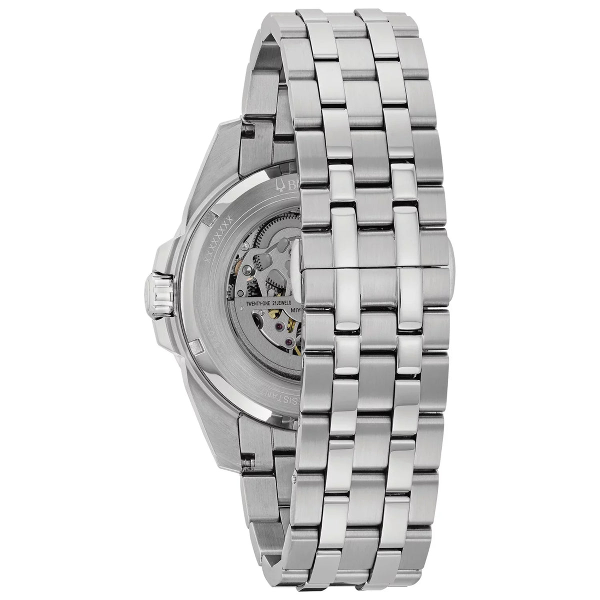 Watch Dial Skeleton Men's Stainless Bulova Automatic Silver 96A187 Bracelet Steel