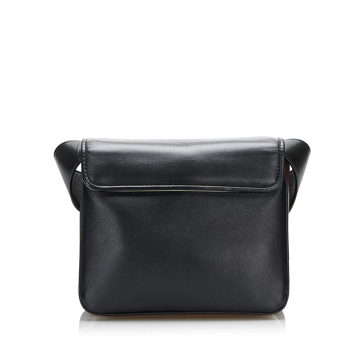 Leather ID Authenticated Pre-Owned Calf Crossbody Bag Unisex Black (Good) Small Fendi