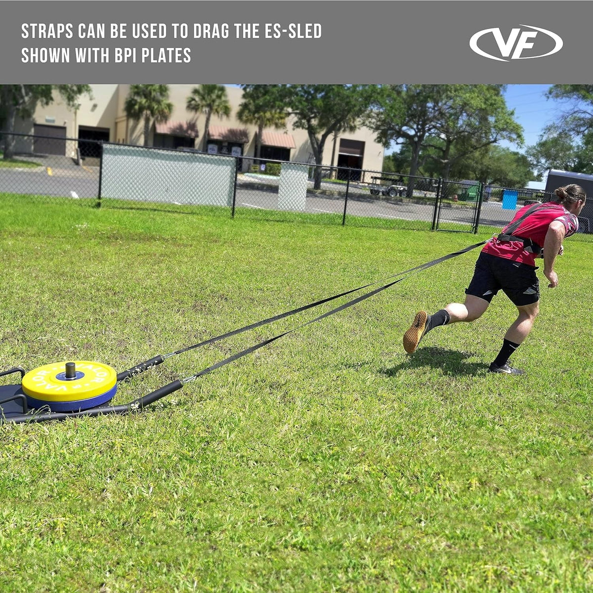 ES-SLED with Harness (Push, Pull, Sled) Fitness Straps & Agility Valor Drag Sled and
