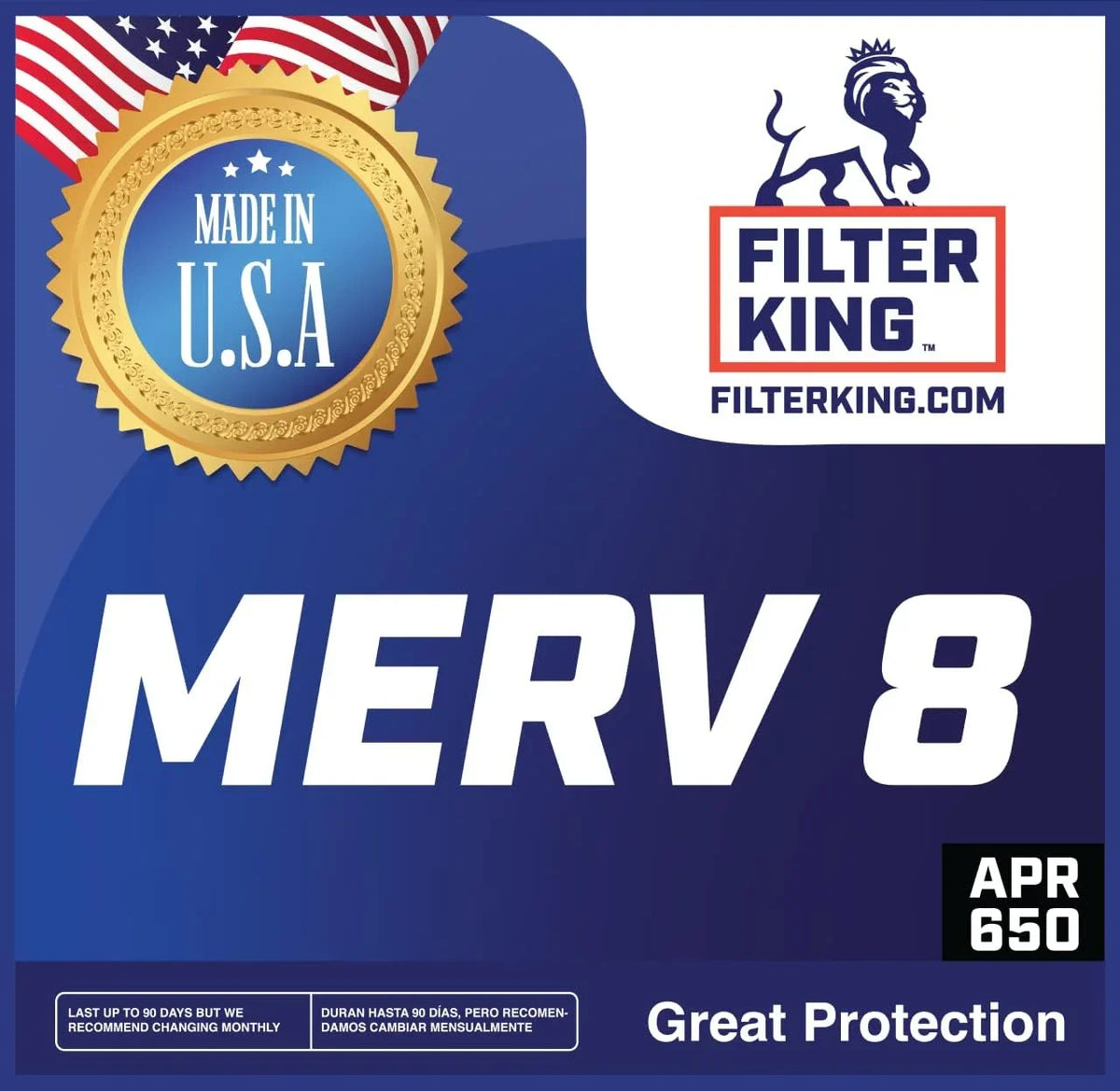 King IN USA MERV 38 A/C 38x56x1 Filter Filter | MADE 56 x Actual x .75" Pleated Furnace 4-PACK Size: HVAC Air | Filters | 8 |