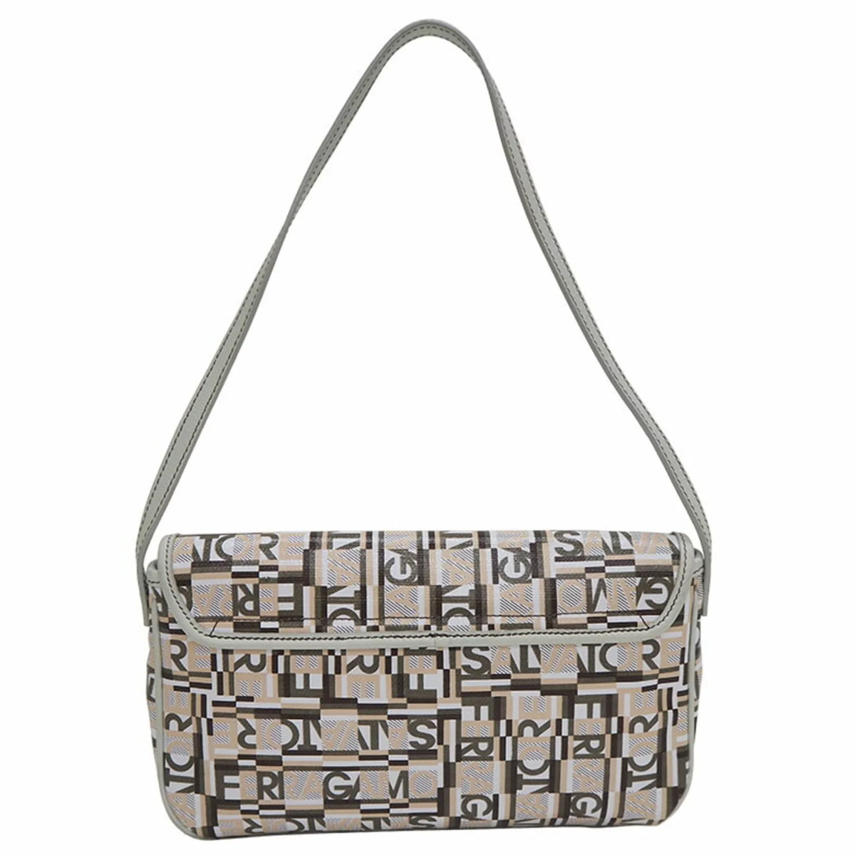 Shoulder Bag (Good) Beige Pre-Owned Salvatore Ferragamo PVC,Leather