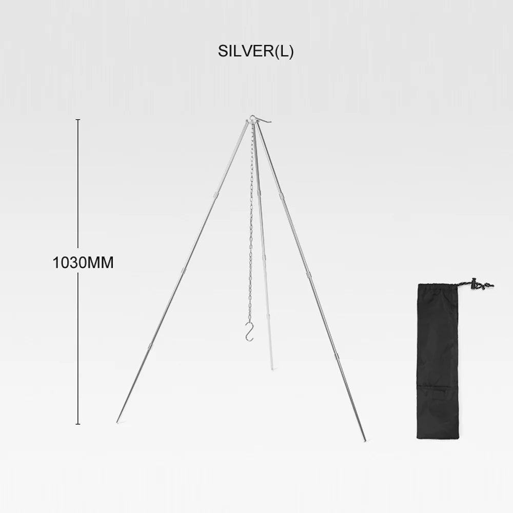 Bonfire Pot Bracket Portable for Tripod Picnic Folding Detachable Arealer Campfire Hung Stand Alloy Camping BBQ Aluminum Rack