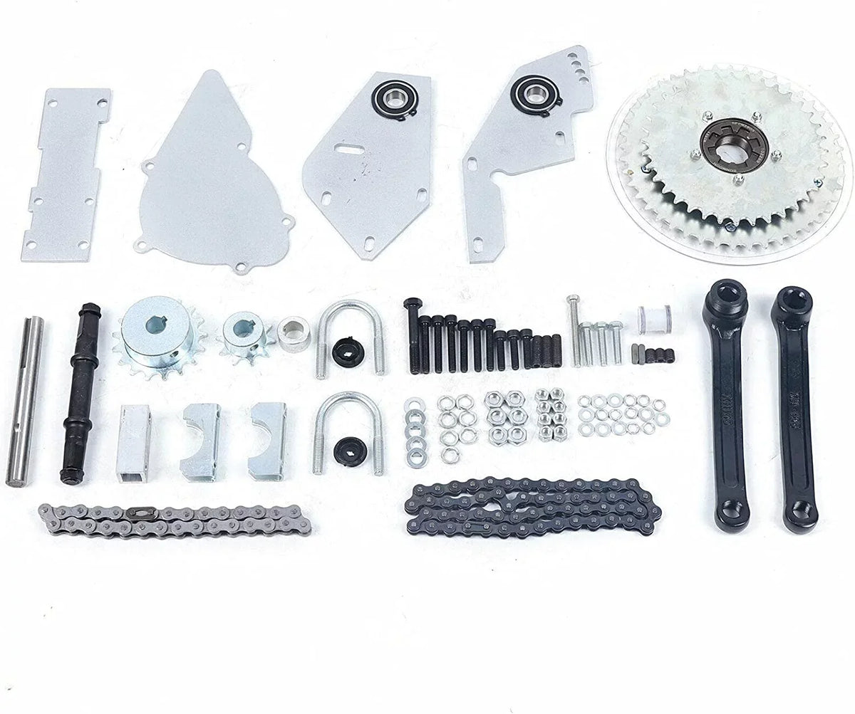 Jackshaft Silver 2-Stroke Kit Shifter Chain 415 for Motorcycles Set Conversion Gas Bike