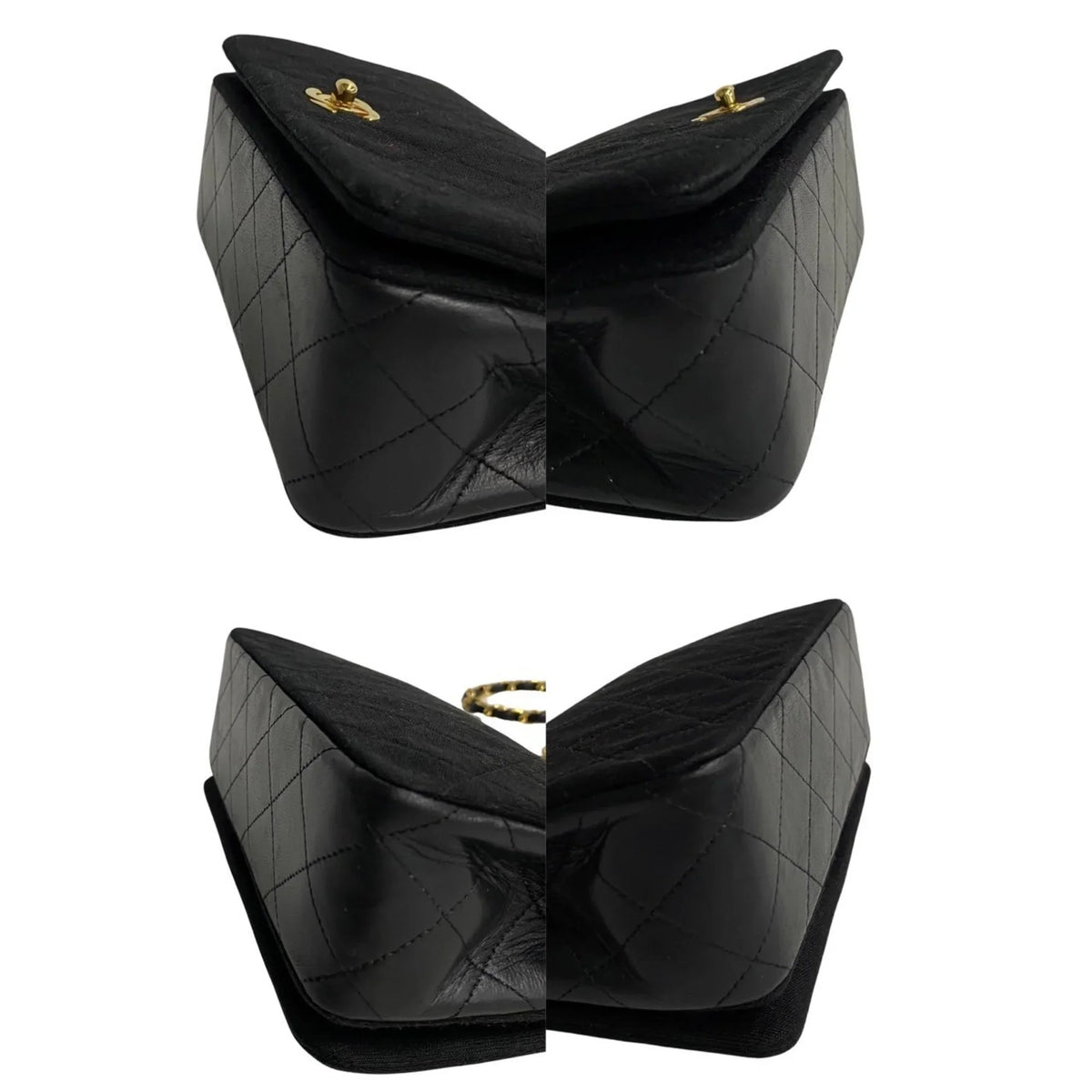 Chain Pre-Owned Flap 73960 Bag Matelasse Full Black CHANEL Lambskin Turnlock Cotton Shoulder (Good)