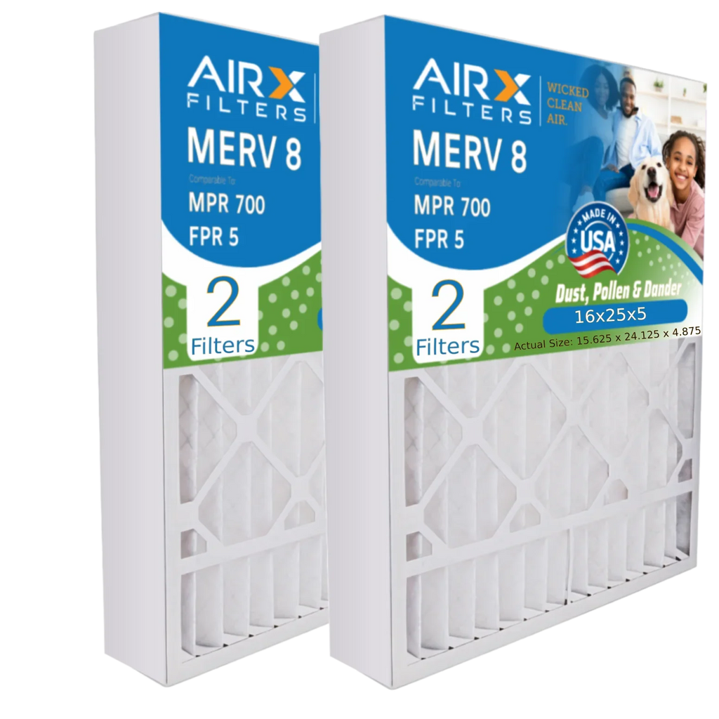 Controls WICKED FILTERS AIR. Premium MPR Air with to USA Filter 46585900 FPR AIRX Made Filter Furnace # MERV 5 Field & by Comparable Compatible 700 CLEAN 16x25x5 2 Pack 8 16x25x5