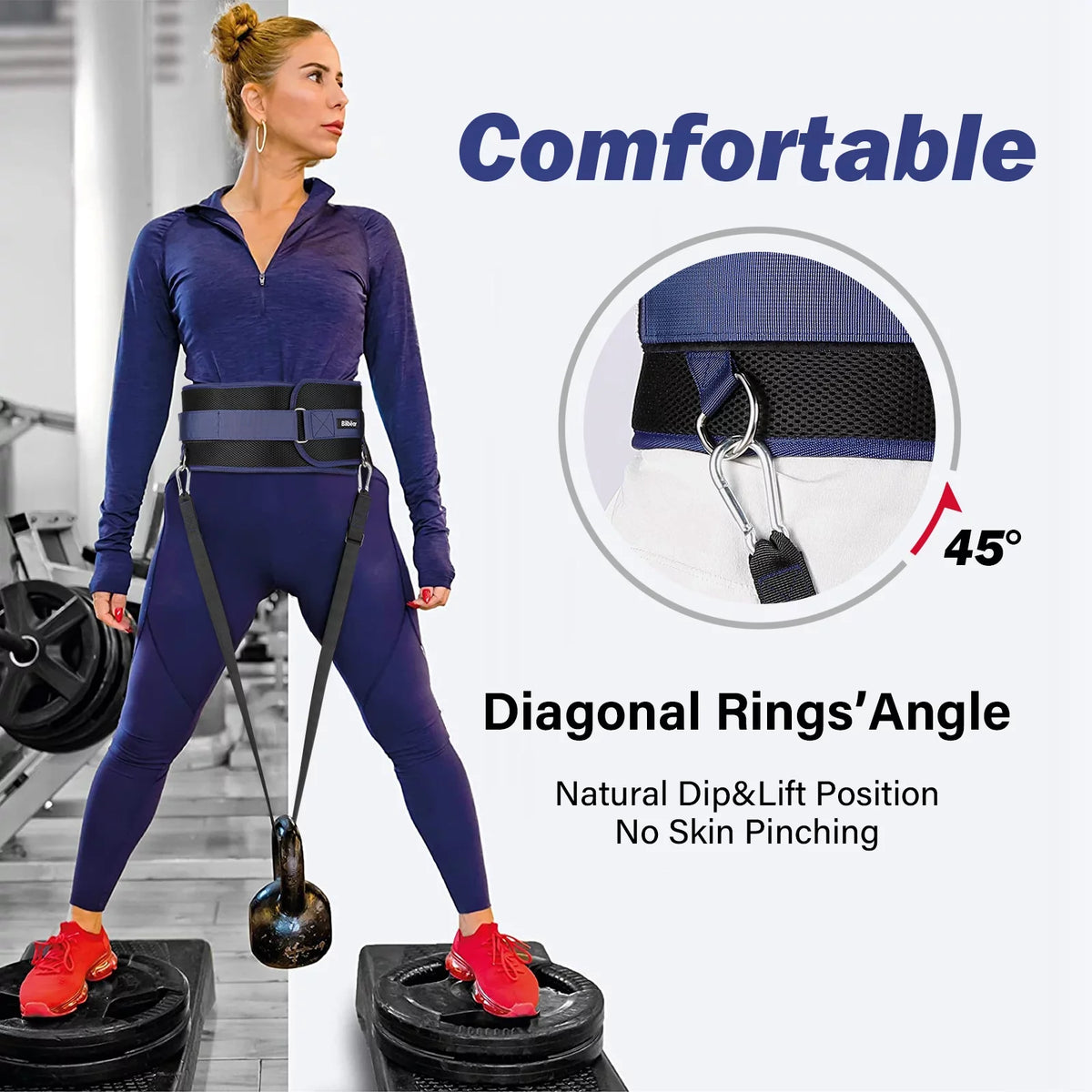 Adjustable,45-Angle pulls Strap,Weight 43 inch Snap Belt Hooks Weightlifting,Weight Dip 39 up,with lifting strap Belt for for Dip Rings&2 Bilbear inch Comfort Position