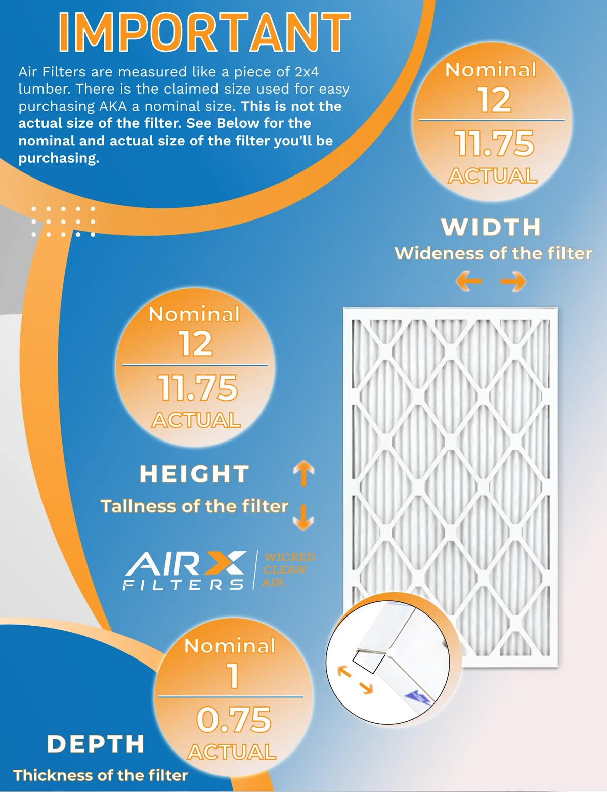 Filters FILTERS 1000, by Pack Rating, Air Comparable MERV MPR 11 USA 7 Furnace Filter AIRX CLEAN of - WICKED to 12x12x1 & FPR in AIR. Made 1200 12 MPR