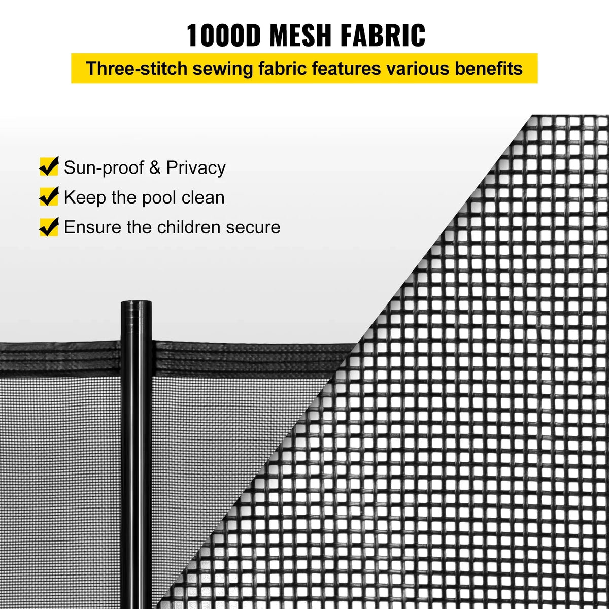 Security ft Swimming Pools Foot Pool and Inground 4 Fabric SKYSHALO Fencing Fences Fence, Pool Poles for Pool Privacy 1000D PVC x Removable Tubes, and 12 Aluminum Breathable with for Pool Fence Mesh,
