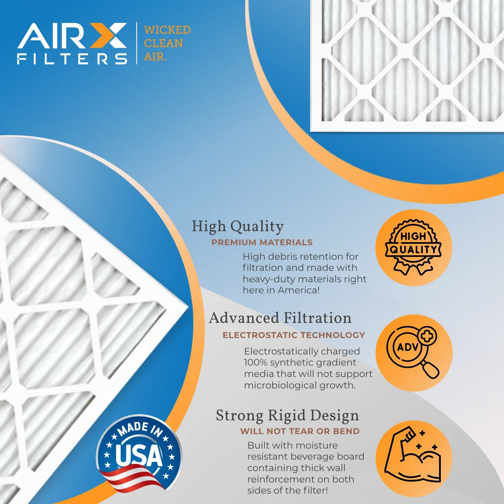 Made Pleated Filters Air AIR. 14x14x1 FPR HVAC Electrostatic Filter Filter Premium 14x14x1 Pack Comparable Conditioner USA 5 Air AIRX FILTERS by AC 8 MPR 4 WICKED Furnace MERV 700 CLEAN & to