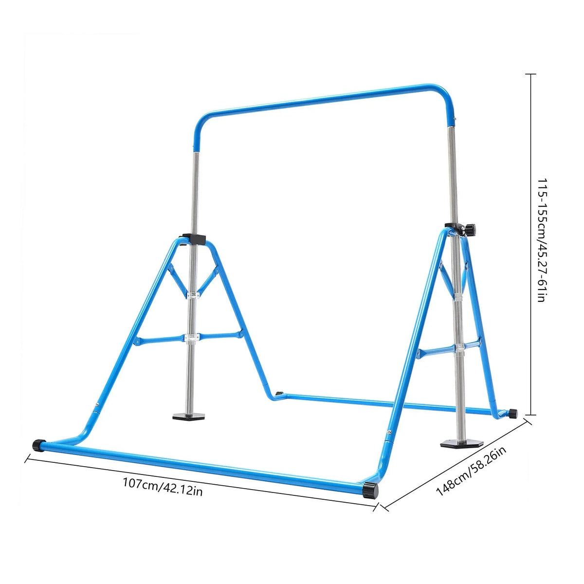 Adjustable Bar ZhdnBhnos Kids Junior Training Max Load Gymnastics Bar Gym For 100kg/220.5lbs Folding Blue Home Horizontal
