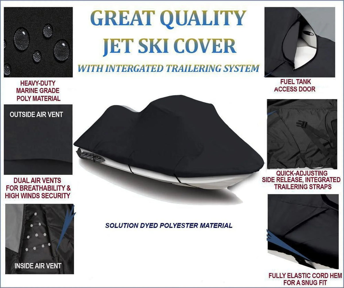Ski BLACK 2004 2 Cover 2003 Ski SKI 2002 COVER 2000 PWC Compatible 2001 for Seater JET 130 Jet Cover 1999 ULTRA Jet KAWASAKI